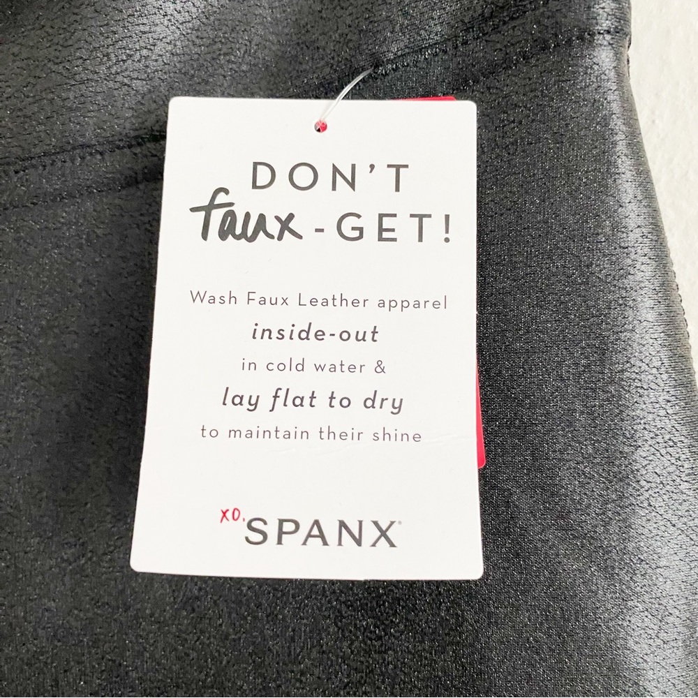 New Spanx Faux Leather Leggings Size S/P Black - Picture 3 of 10